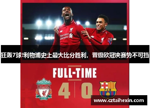 狂轰7球!利物浦史上最大比分胜利，晋级欧冠决赛势不可挡